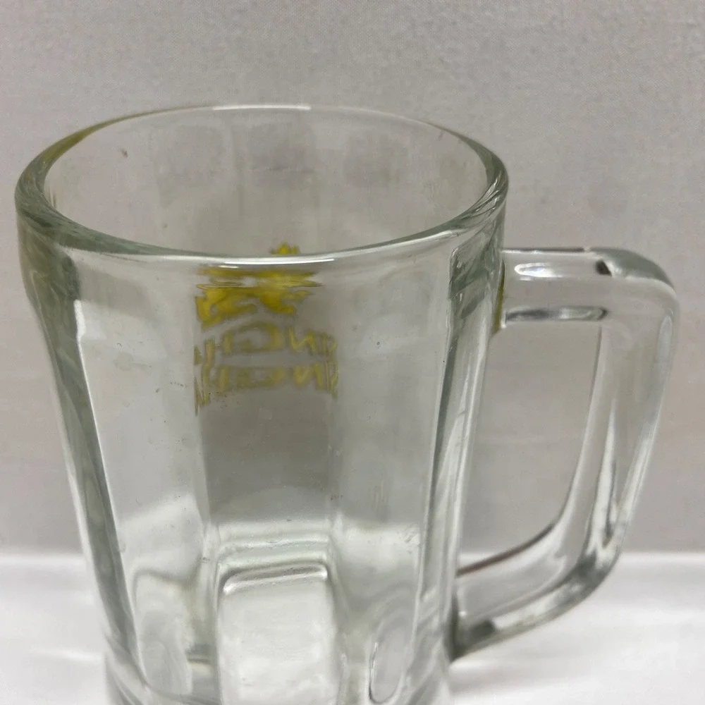 Singha Beer Mug Original Thailand Glass Collectible 12oz Drink ware GUC